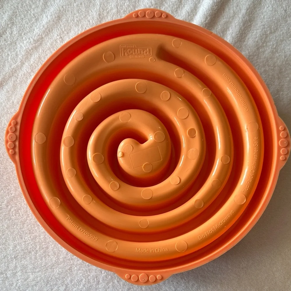 Outward Hound Orange and Purple Spiral Feeder Bowl